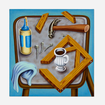 Pedro Pedro, ‘Folding Tale with Glue Rag, Hammer, Nails, Stretcher Bars and Cup of Coffee’, 2018