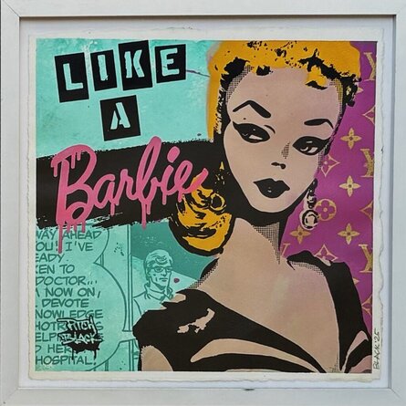 barbie smoking cigarette poster as Cillian Murphy in Oppenheimer Trends Barbie: The Movie -