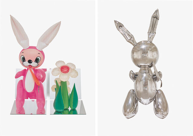 Jeff Koons | Inflatable Flower (Tall white, Pink Bunny); and Rabbit ...