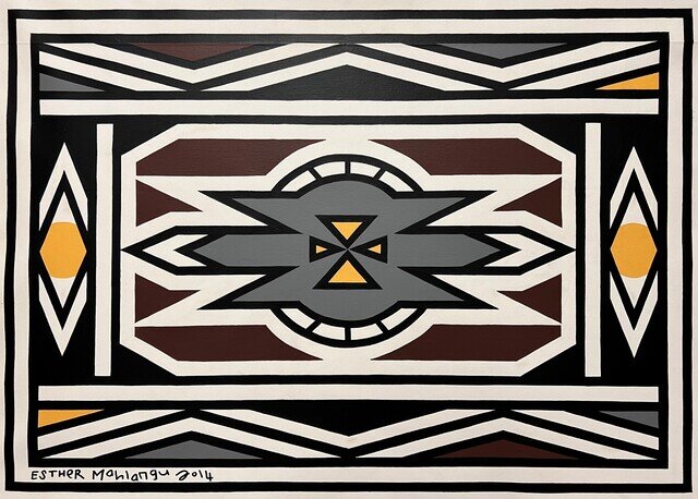 Nbele Pattern Ndebele Pattern (2014) by Dr. Esther Mahlangu | Artsy