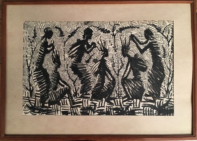 Mwenze Kibwanga Village scene Women performing braids (1966) Artsy