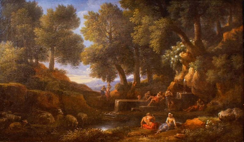 Monopoly Gewoon doos Jan Frans van Bloemen, called Orizzonte | Wooden Landscape with Shepherds,  Fountain and Flock (18th century) | Available for Sale | Artsy