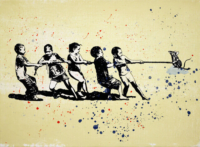 Blek le Rat | Rope Pulling (Yellow) (2024) | Artsy