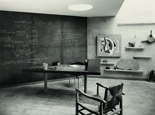 Charlotte Perriand with Le Corbusier and Lúcio Costa. Maison du Brésil, a  Study Bedroom, Paris. 1959