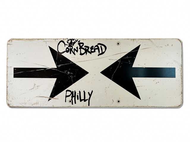 Cornbread | Cornbread Philly Sign (black arrows) (2021) | Artsy