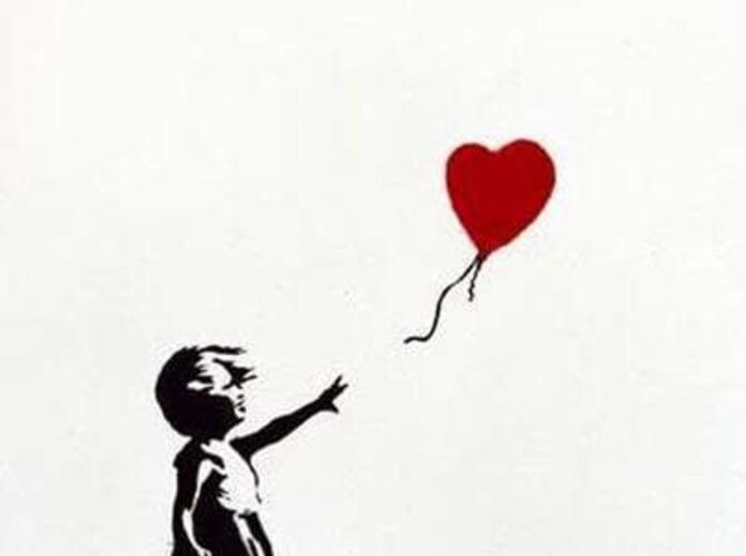 Drama Voorlopige naam Bloeden Banksy's Girl with Balloon - For Sale on Artsy
