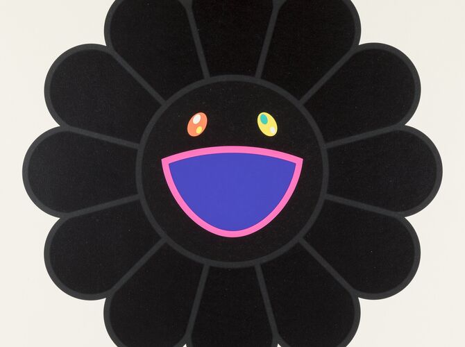 Takashi Murakami  Canvas Handbag - Gold Flowers / Black / Skulls
