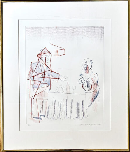 David Hockney, ‘Figure with Still Life’, 1976-1977