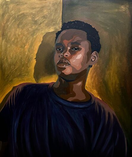 Adegboyega Adesina, ‘Portrait by the rooms corner’, 2023
