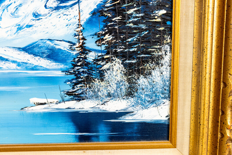 Bob Ross Rare Signed Original Arctic Winter Day 18 x 24 Oil on Canva