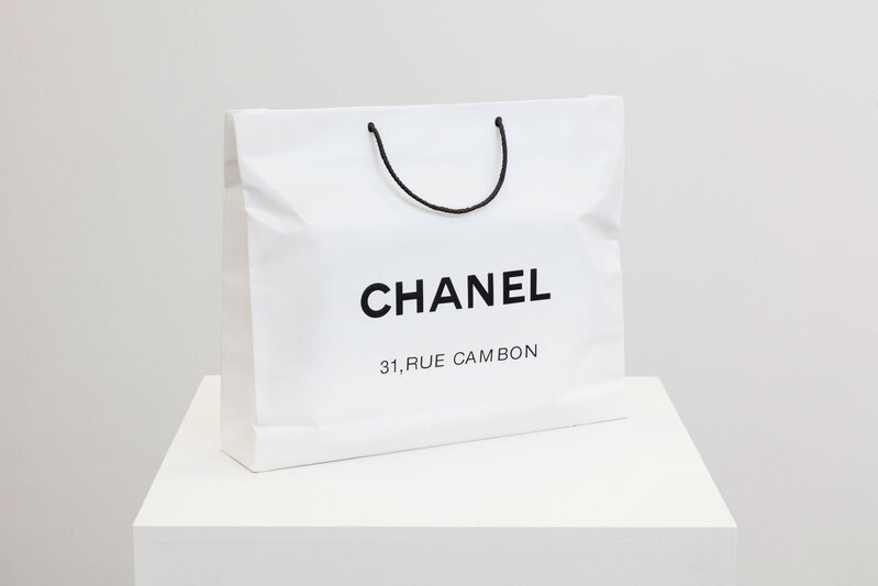 chanel logo shopping bag