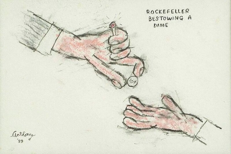 William Anthony | Rockefeller Bestowing a Dime (1980-1989) | Artsy