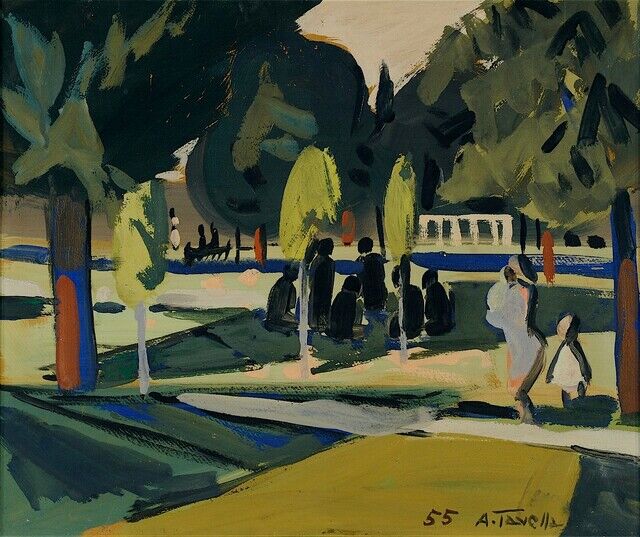 Aldo Tavella Giardini (Estate a retro) (1955) Available for Sale