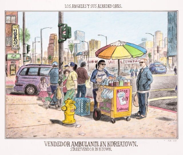 street vendor drawing