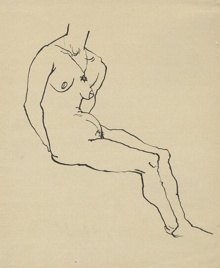 George Grosz, ‘Akt auf den Händen sitzend, mit Davidstern’, 1914