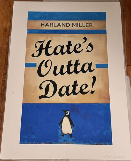 Harland Miller, ‘Hate's Outta Date ('22 Large Variant, Blue)’, 2022