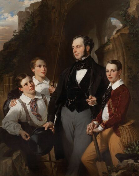 Eugène -François-Marie-Joseph Devéria, ‘Portrait of Laurence Davidson and His Three Sons’, 1850
