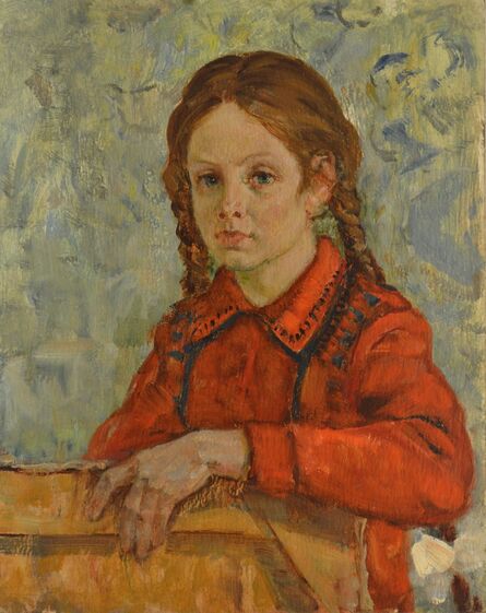 Aleksey Ivanovich Borodin, ‘Girl in red’, 1973