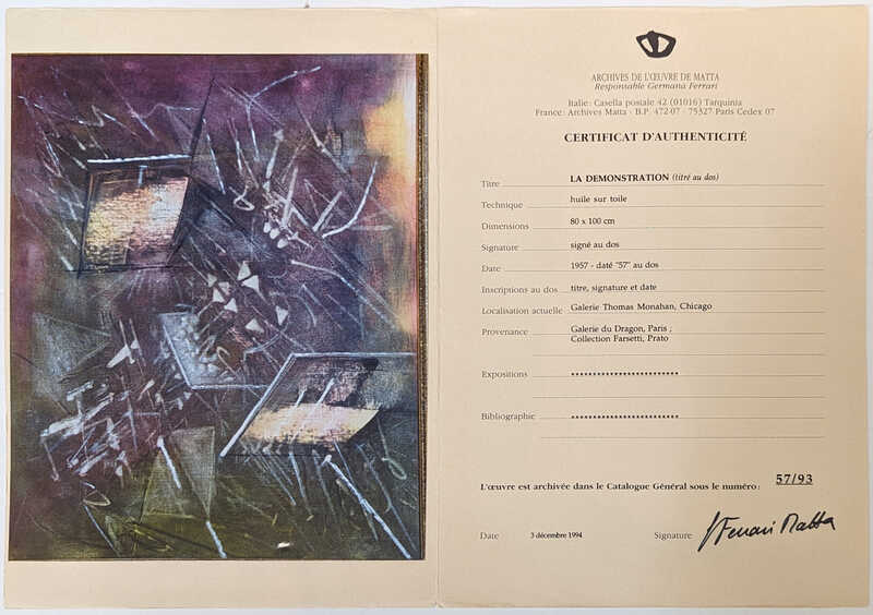 Roberto Matta | La Demonstration (Titre Au Dos), large original