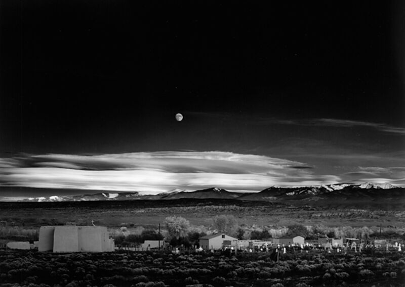 Ansel Adams Moonrise Over Hernandez New Mexico 1941 printed Circa ansel-adams-moonrise-over-hernandez-new-mexico-1941-printed-circa