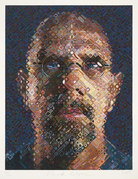 chuck close self portrait cigarette Artist of the day: Artist of the day, August 10: Close, American painter Chuck Close. Self-Portrait/Spitbite/White on Black.