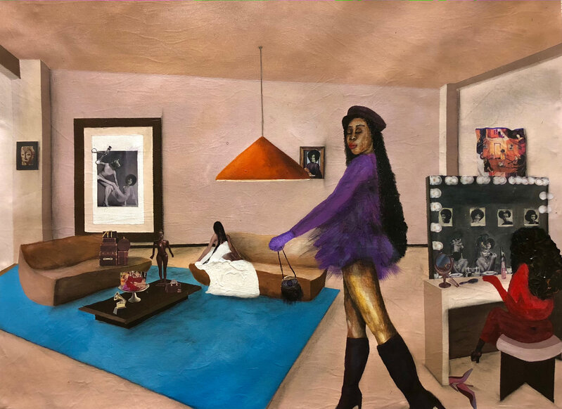 Cinthia Sifa Mulanga, ‘The Magazines’, 2021, Painting, Mixed media on canvas, OSART GALLERY 