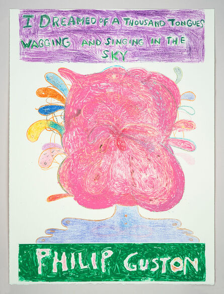 John Yau, ‘I Dreamed Of A Thousand Tongues Wagging And Singing In The Sky/Philip Guston I’, 2023