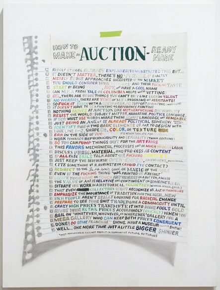 William Powhida, ‘How To Make An Auction Ready-Made’, 2014