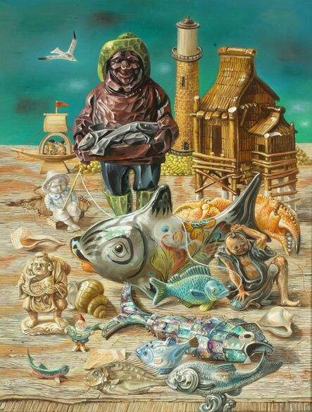 Aaron Bohrod, ‘Fisherman’, 1984