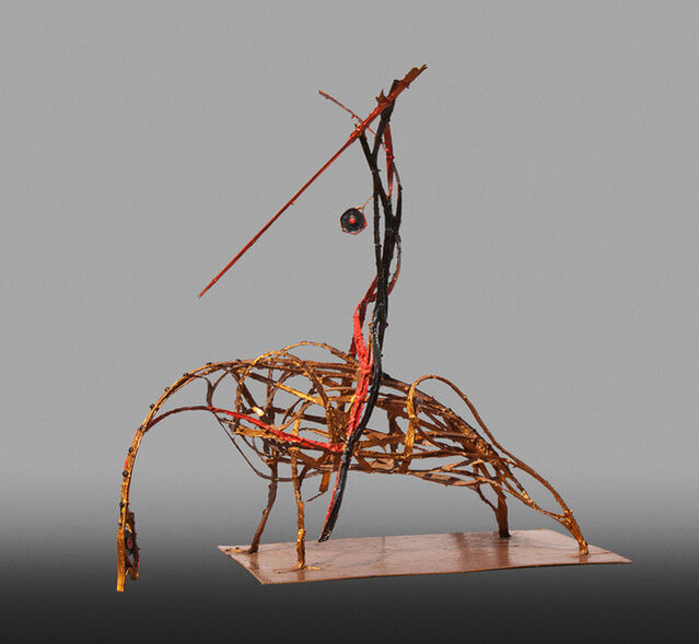 Angelo Canevari Picador (Bullfighter) Resin and metal orange