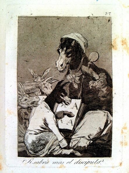 Francisco de Goya, ‘Si sabrá mas el discípulo’, 1799