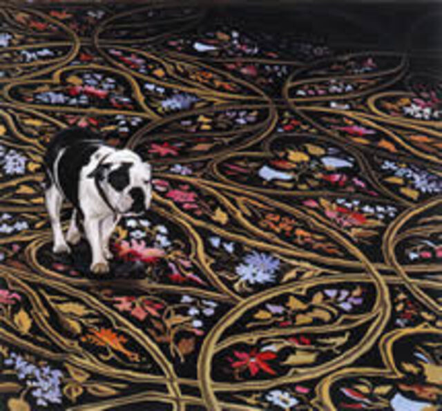 Karin Kneffel Ohne Titel (Hund auf dunklem Teppich) (2003