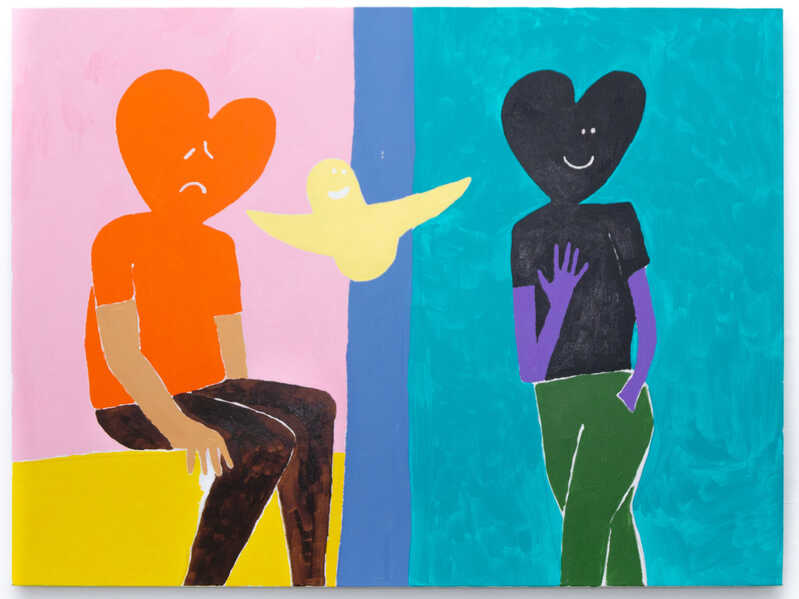 Mark Gonzales Untitled Heart Head Painting #5 (2024) Artsy