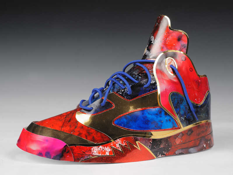 Andy Yoder Blue, Red, Gold Jordan 5, #399 (2021) Artsy