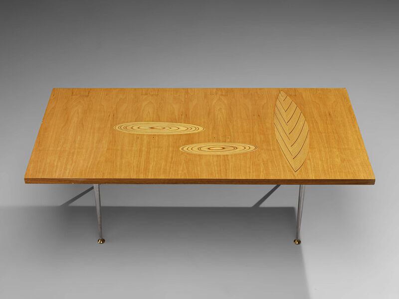 Tapio Wirkkala | Tapio Wirkkala for Asko Coffee Table in Birch with Inlays  (1960s) | Available for Sale | Artsy