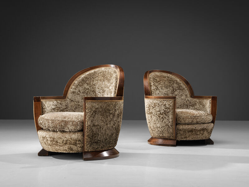Gabriel Englinger | Gabriel Englinger Pair Of Art Deco Lounge Chairs In  Velvet Upholstery (1928) | Available For Sale | Artsy