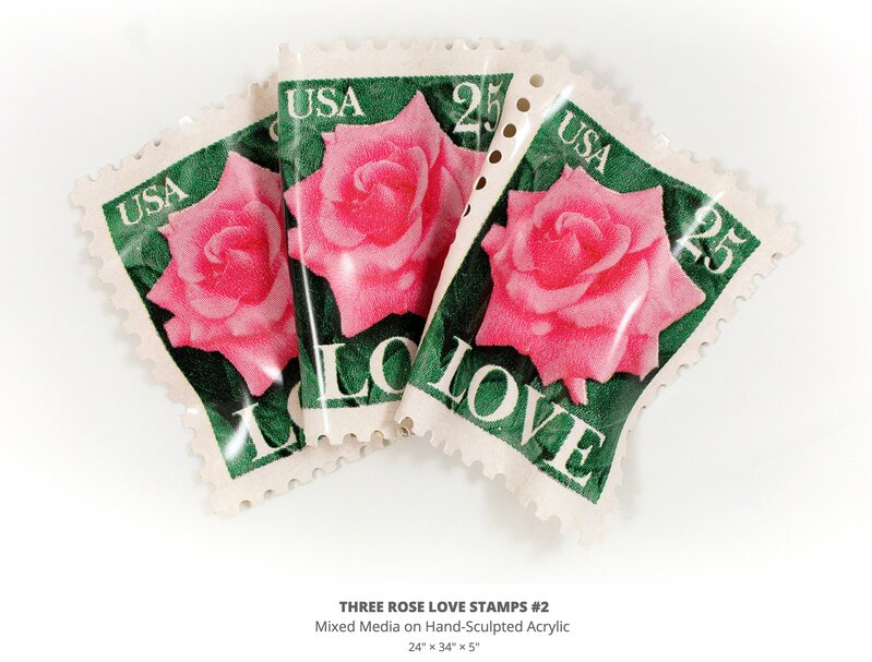 Paul Rousso, Three Rose Love Stamps # 2 (2018), Available for Sale