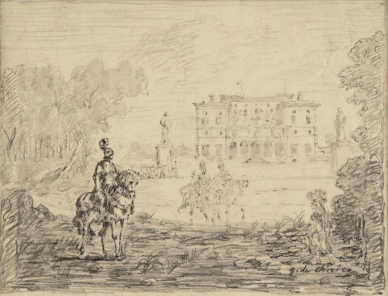 Cavalieri Drawing Giorgio de Chirico | Cavalieri Antichi 1954 (Studio Per L'omonima ...