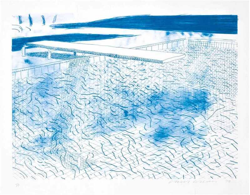 David Hockney | Lithographic Water Made Of Lines (T.252) (1980) | Available  for Sale | Artsy