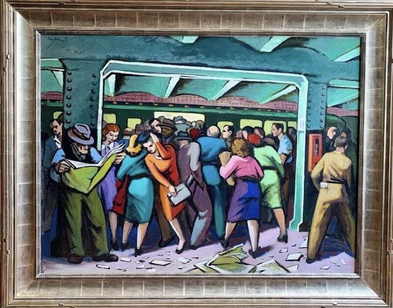elf hurken personeel Trew Hocker | New York City Subway Mid 20th Century American Modernism WPA  Realism industrial Transportation Colorful (1947) | Available for Sale |  Artsy
