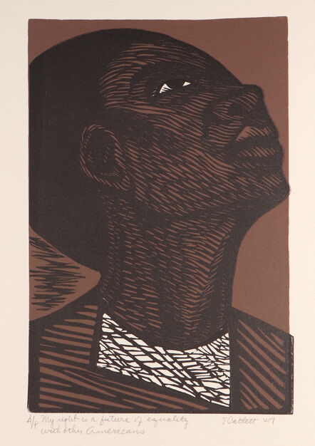 Elizabeth Catlett, ‘My right is a future of equality with other Americans’, 1947-printed 1989