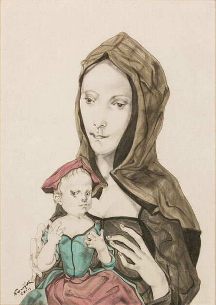 Léonard Tsugouharu Foujita 藤田 嗣治, ‘Portrait of a Mother and Child’, ca. 1957