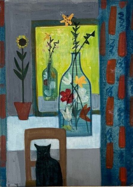 Kathleen Guthrie, ‘Cat and Flowers, late 1950’s’, 1958