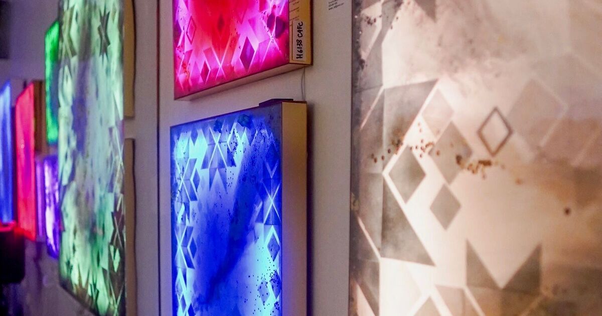 High Tech Led Light at the End of the Tunnel. Show of the hi-tech LED light ...