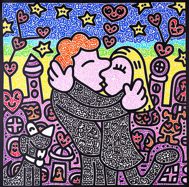 Mr Doodle | Mr & Mrs Doodle kiss in Lovey Dovey Land (2023) | Artsy