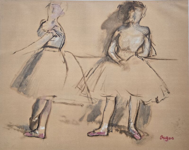 Deux danseuses appuyées à la barre — Edgar Degas