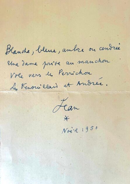 Jean Cocteau, ‘Unpublished poem’, 1950