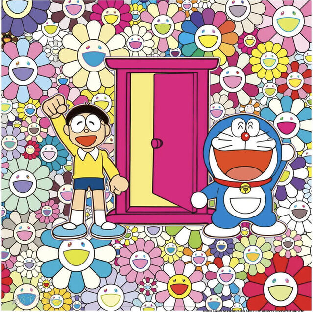 Takashi Murakami × Doraemon Tote Bag Set of 2 Tonari-no Zingaro Flower  Colorful