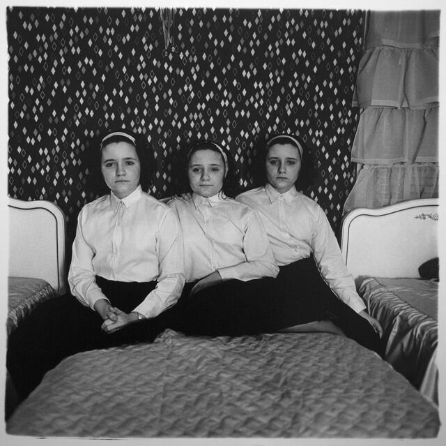 Diane Arbus Triplets In Their Bedroom N J 1963
