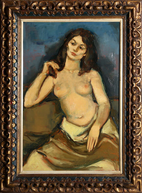 Jan De Ruth | Seated Nude in Yellow Skirt (ca. 1960) | Available for Sale |  Artsy